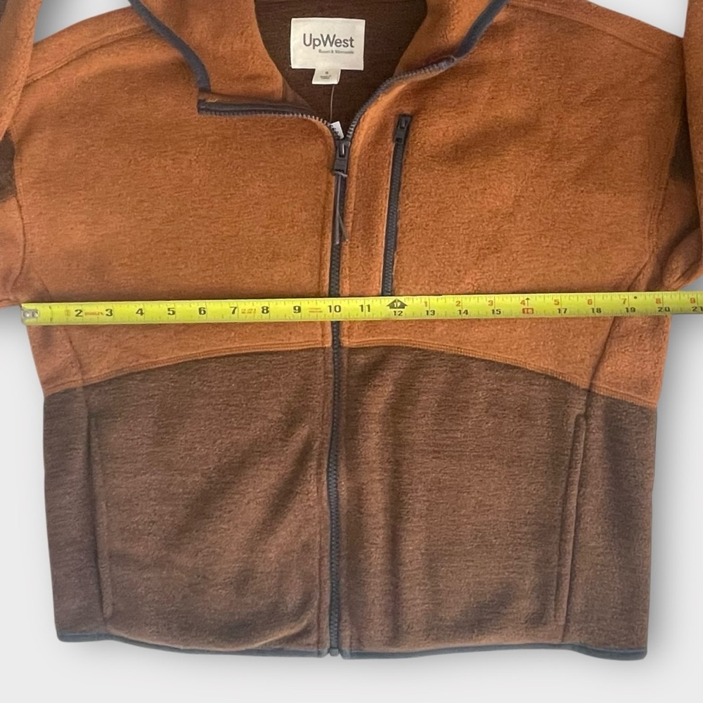 NEW UpWest Cropped Hoodie Jacket Womens Small Brown Sweater Sherpa Earthy Rustic - Picture 6 of 12
